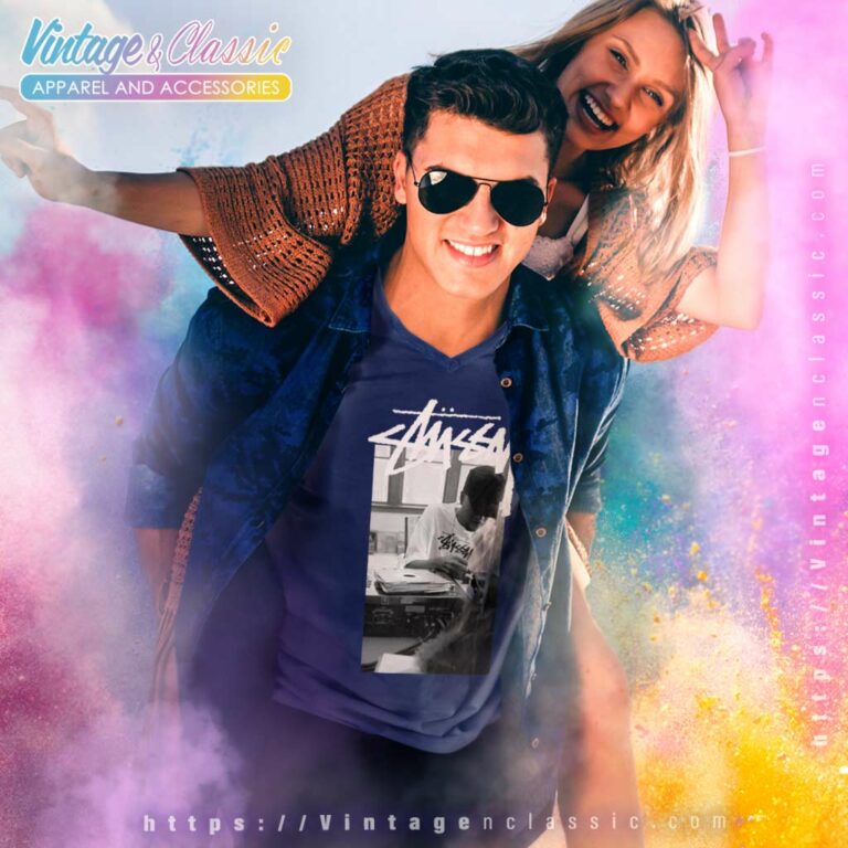 J Dilla By Stussy Stones Throw Records V Neck TShirt J Dilla By Stussy Stones Throw Records V Neck TShirt