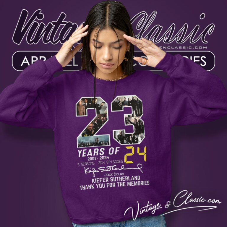 Jack Bauer Kiefer Sutherland 23 Years Of 2001 2024 Thank You For The Memories Sweatshirt Jack Bauer Kiefer Sutherland 23 Years Of 2001 2024 Thank You For The Memories Sweatshirt