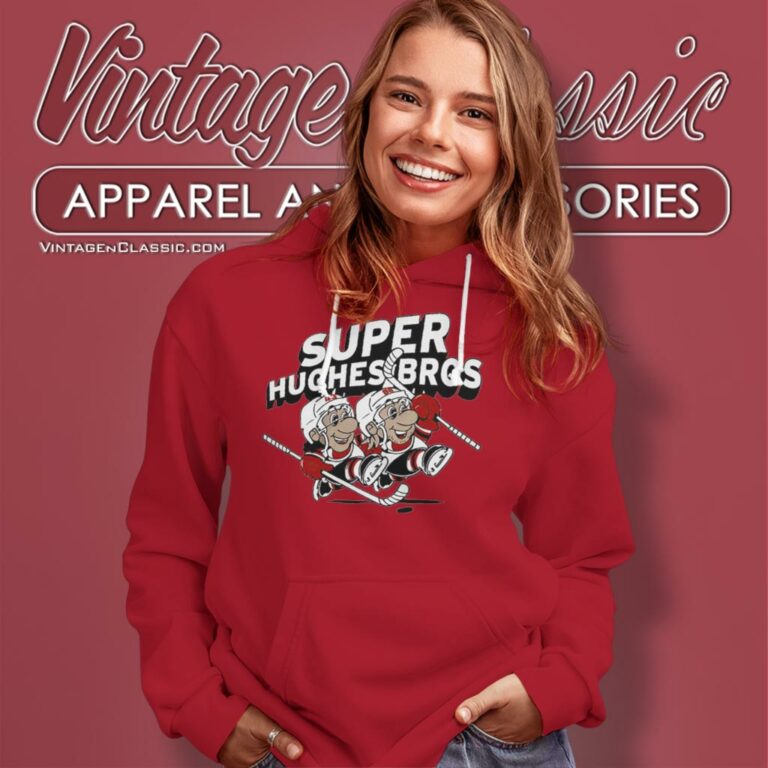 Jack Hughes And Luke Hughes Super Hughes Bros Hoodie Jack Hughes And Luke Hughes Super Hughes Bros Hoodie