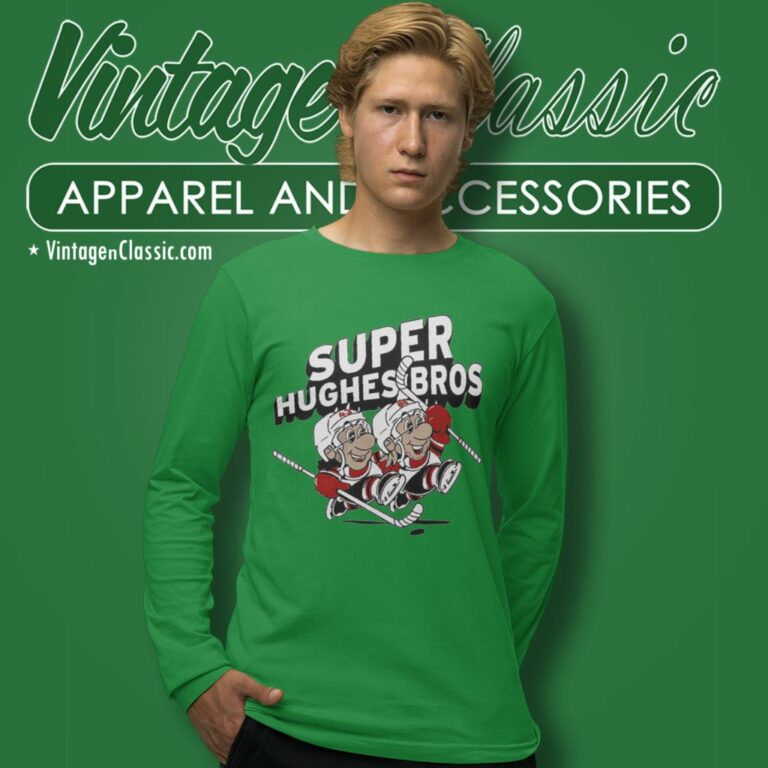 Jack Hughes And Luke Hughes Super Hughes Bros Long Sleeve Tee Jack Hughes And Luke Hughes Super Hughes Bros Long Sleeve Tee