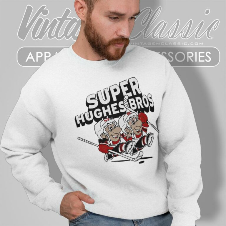Jack Hughes And Luke Hughes Super Hughes Bros Sweatshirt Jack Hughes And Luke Hughes Super Hughes Bros Sweatshirt