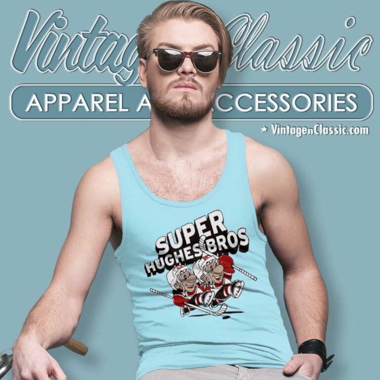 Jack Hughes And Luke Hughes Super Hughes Bros Tank Top Racerback Jack Hughes And Luke Hughes Super Hughes Bros Tank Top Racerback
