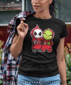 Jack Skellington And Grinch Kansas City Chiefs Women TShirt