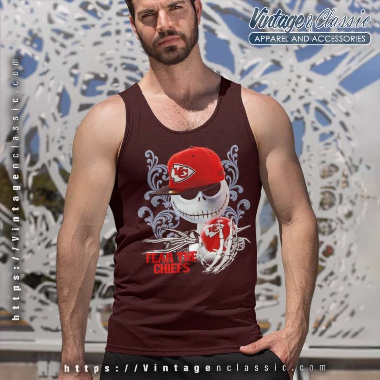Jack Skellington And Kansas City Chiefs Fear The Chiefs Tank Top Racerback Jack Skellington And Kansas City Chiefs Fear The Chiefs Tank Top Racerback