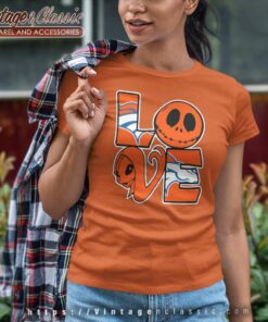 Jack Skellington And Sally Love Denver Broncos Women TShirt