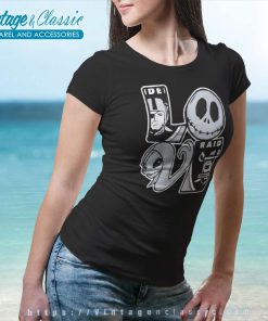 Jack Skellington And Sally Love Las Vegas Raiders Women TShirt