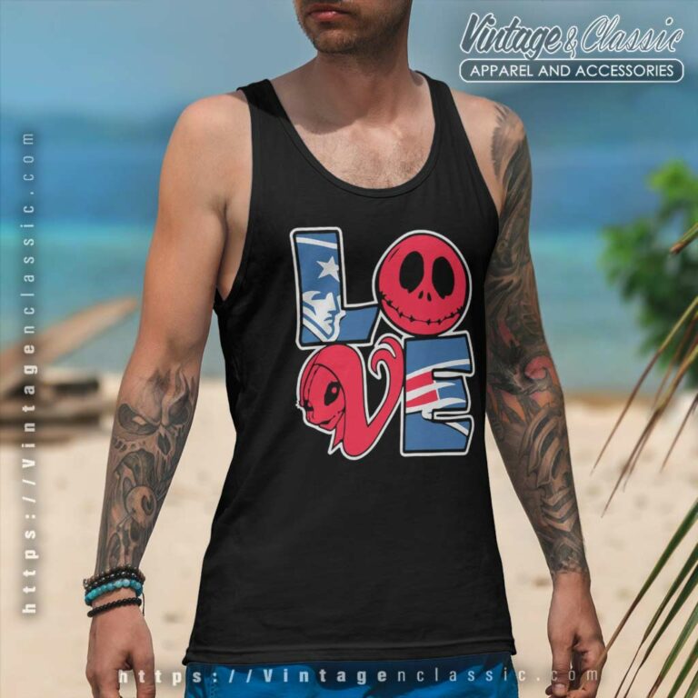 Jack Skellington And Sally Love New England Patriots Tank Top Racerback Jack Skellington And Sally Love New England Patriots Tank Top Racerback