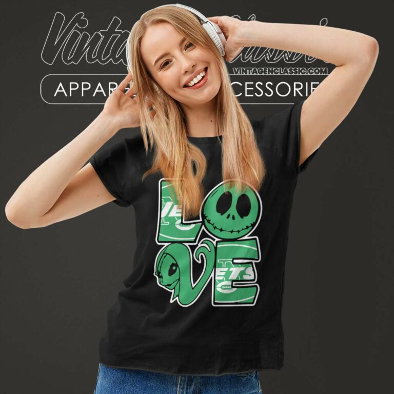 Jack Skellington And Sally Love New York Jets Women TShirt Jack Skellington And Sally Love New York Jets Women TShirt