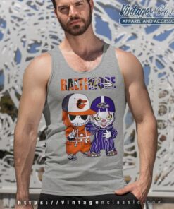 Jack Skellington Baltimore Orioles And Pennywise Baltimore Ravens Tank Top Racerback