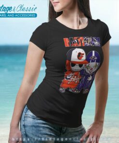 Jack Skellington Baltimore Orioles And Pennywise Baltimore Ravens Women TShirt