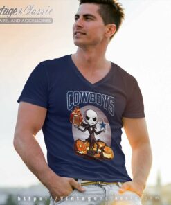 Jack Skellington Dallas Cowboys Halloween V Neck TShirt