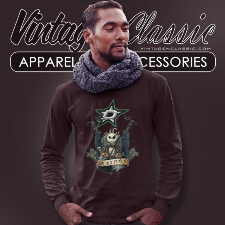 Jack Skellington Dallas Stars Hockey Long Sleeve Tee Jack Skellington Dallas Stars Hockey Long Sleeve Tee
