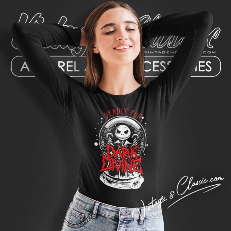 Jack Skellington Dark Divine Deadly Fun Snowglobe Long Sleeve Tee Jack Skellington Dark Divine Deadly Fun Snowglobe Long Sleeve Tee