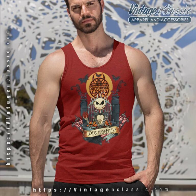 Jack Skellington Disturbed Halloween Tank Top Racerback Jack Skellington Disturbed Halloween Tank Top Racerback
