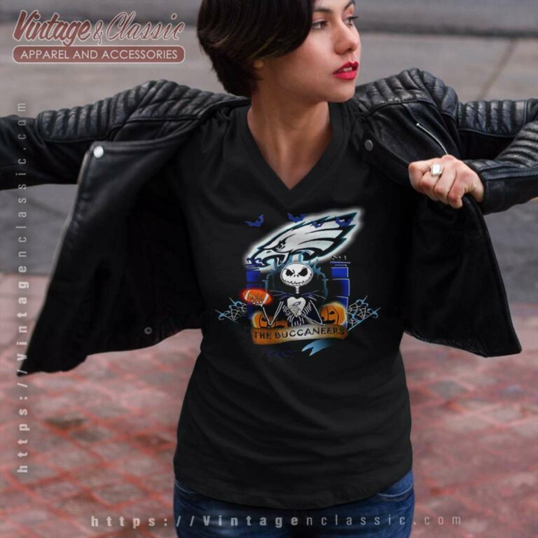 Jack Skellington Eagles Halloween Shirt Philadelphia Eagles V Neck TShirt Jack Skellington Eagles Halloween Shirt Philadelphia Eagles V Neck TShirt