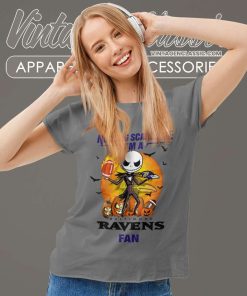 Jack Skellington Nothing Scares Me Im A Baltimore Ravens Fan Halloween Women TShirt