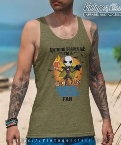 Jack Skellington Nothing Scares Me Im A Carolina Panthers Fan Halloween Tank Top Racerback