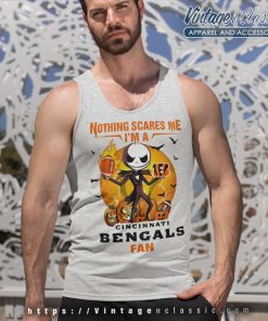 Jack Skellington Nothing Scares Me Im A Cincinnati Bengals Fan Halloween Shirt 4 Jack Skellington Nothing Scares Me Im A Cincinnati Bengals Fan Halloween Tank Top Racerback