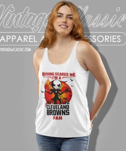Jack Skellington Nothing Scares Me Im A Cleveland Browns Fan Halloween Tank Top Racerback