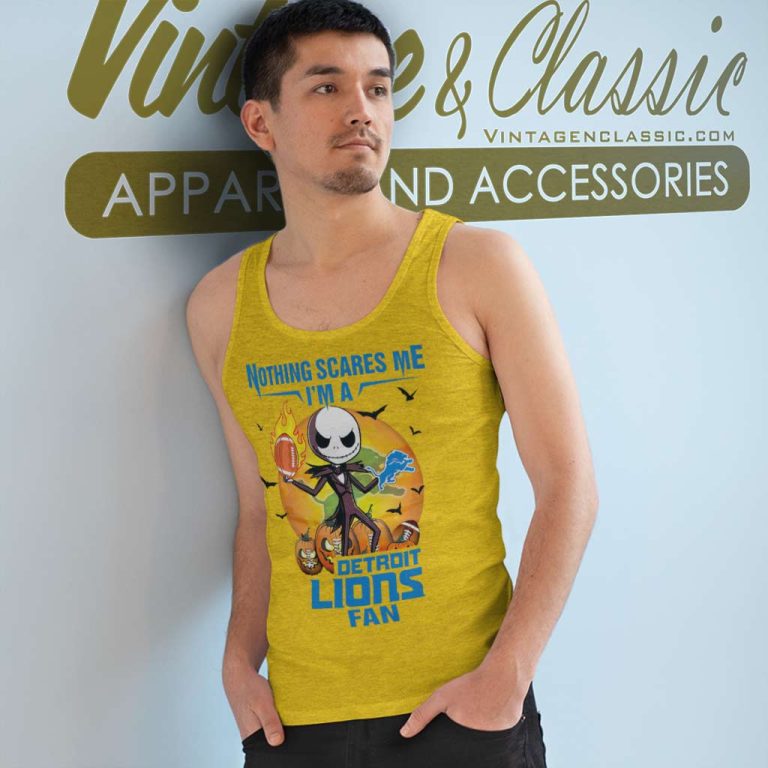 Jack Skellington Nothing Scares Me Im A Detroit Lions Fan Halloween Tank Top Racerback Jack Skellington Nothing Scares Me Im A Detroit Lions Fan Halloween Tank Top Racerback