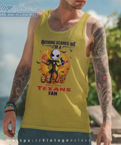 Jack Skellington Nothing Scares Me Im A Houston Texans Fan Halloween Tank Top Racerback