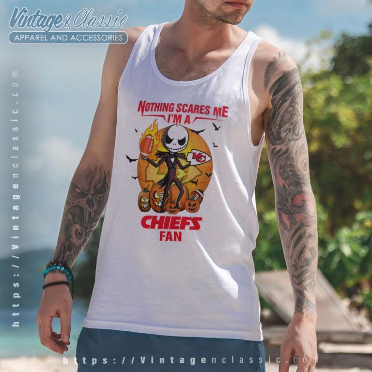 Jack Skellington Nothing Scares Me Im A Kansas City Chiefs Fan Halloween Tank Top Racerback Jack Skellington Nothing Scares Me Im A Kansas City Chiefs Fan Halloween Tank Top Racerback