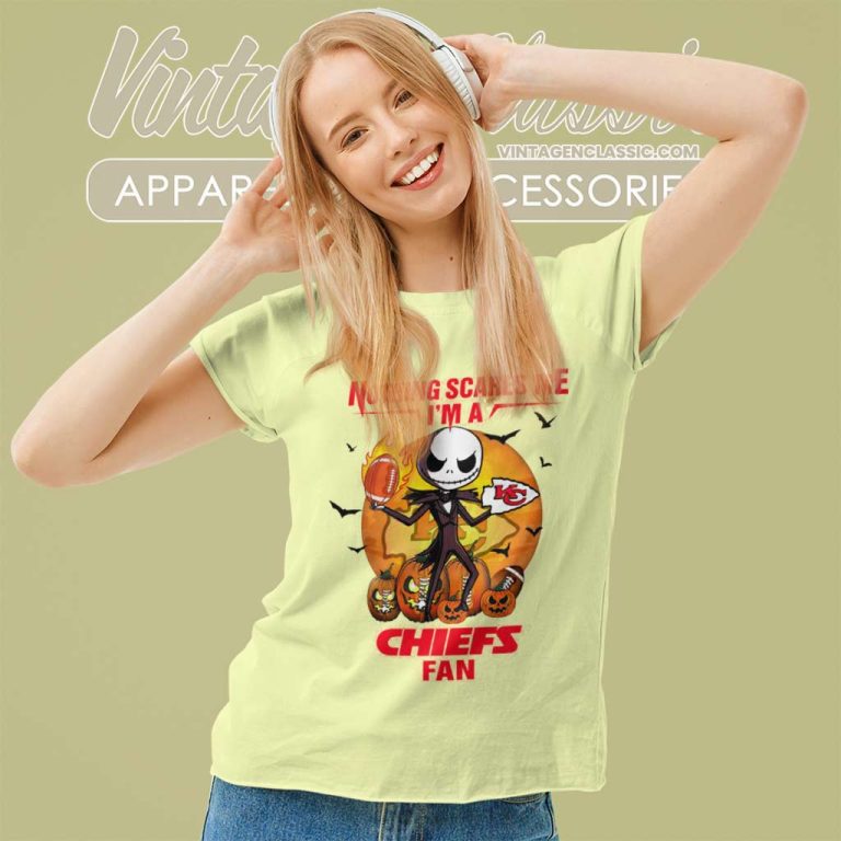 Jack Skellington Nothing Scares Me Im A Kansas City Chiefs Fan Halloween Women TShirt Jack Skellington Nothing Scares Me Im A Kansas City Chiefs Fan Halloween Women TShirt