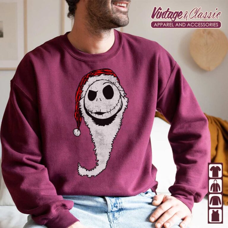Jack Skellington Santa Claus Big Face Shirt Retro Nightmare Before Christmas Sweatshirt Jack Skellington Santa Claus Big Face Shirt Retro Nightmare Before Christmas Sweatshirt
