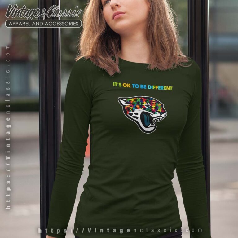 Jacksonville Jaguars Autism Its Ok To Be Different Longsleeves Jacksonville Jaguars Autism Its Ok To Be Different Longsleeves
