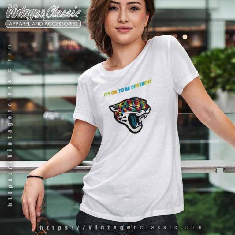 Jacksonville Jaguars Autism Its Ok To Be Different Tshirt Women Jacksonville Jaguars Autism Its Ok To Be Different Tshirt Women