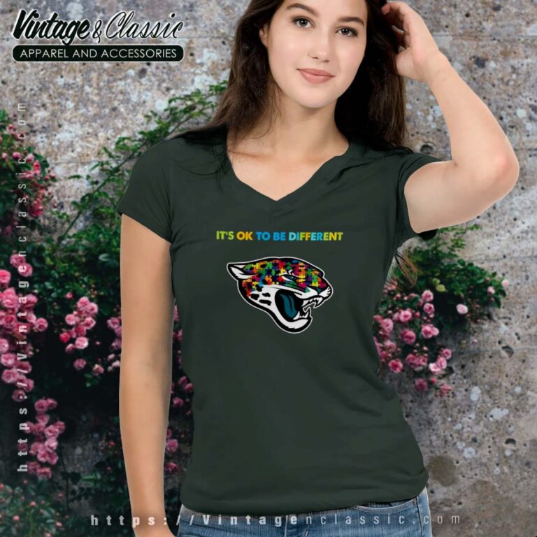 Jacksonville Jaguars Autism Its Ok To Be Different Vneck Jacksonville Jaguars Autism Its Ok To Be Different Vneck