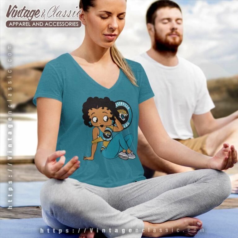 Jacksonville Jaguars Betty Boop V Neck TShirt Jacksonville Jaguars Betty Boop V Neck TShirt