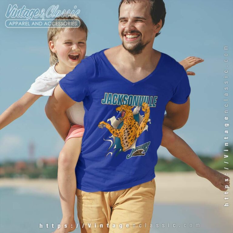 Jacksonville Jaguars Breakout 1993 V Neck TShirt Jacksonville Jaguars Breakout 1993 V Neck TShirt