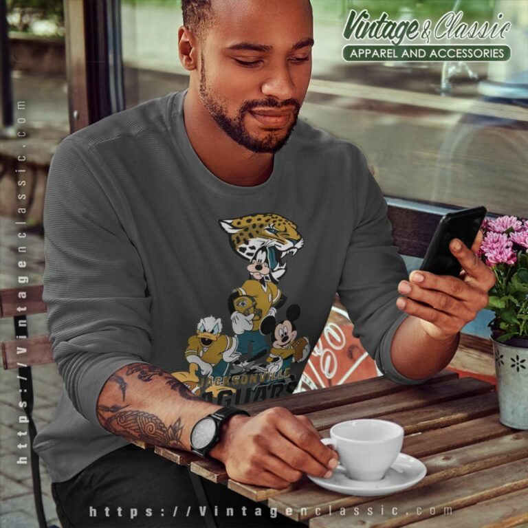 Jacksonville Jaguars Cartoon Movie Donald Duck Mic Sweatshirt Jacksonville Jaguars Cartoon Movie Donald Duck Mic Sweatshirt