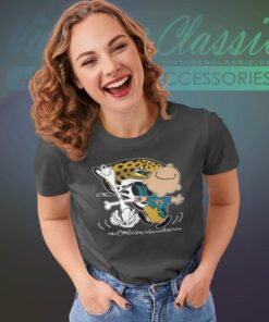 Jacksonville Jaguars Charlie Brown Snoopy Women TShirt