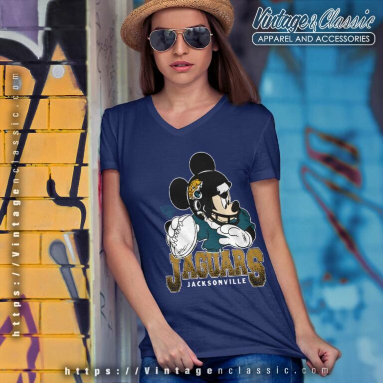 Jacksonville Jaguars Fandom In A Bold With This Disney Mickey V Neck TShirt Jacksonville Jaguars Fandom In A Bold With This Disney Mickey V Neck TShirt