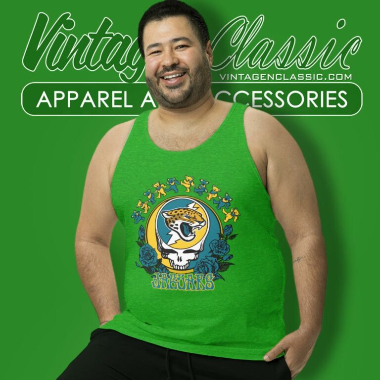 Jacksonville Jaguars Grateful Dead Roses Dancing Bears Tank Top Racerback 1 Jacksonville Jaguars Grateful Dead Roses Dancing Bears Tank Top Racerback 1