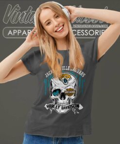 Jacksonville Jaguars Harley Davidson Skull Shirt 6 Jacksonville Jaguars Harley Davidson Skull Women TShirt