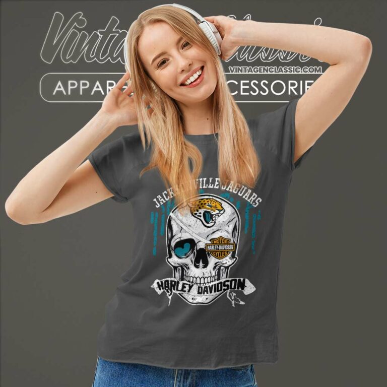 Jacksonville Jaguars Harley Davidson Skull Women TShirt Jacksonville Jaguars Harley Davidson Skull Women TShirt