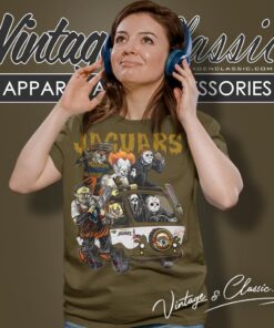 Jacksonville Jaguars Horror Movies Characters Halloween Shirt Women T shirt
