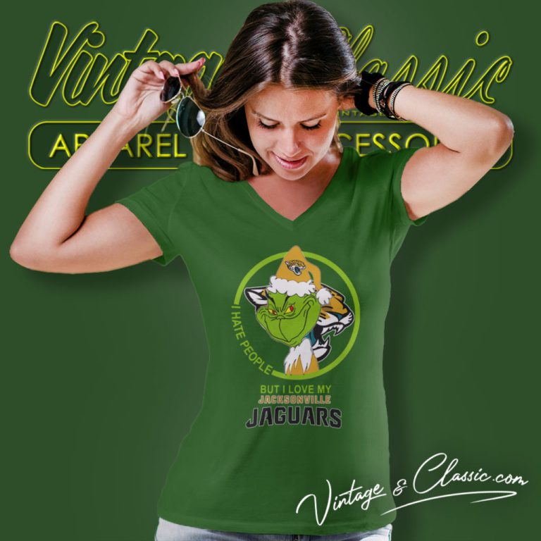 Jacksonville Jaguars Nfl Christmas Grinch Shirt I Hate People But I Love My Jacksonville Jaguars V Neck TShirt Jacksonville Jaguars Nfl Christmas Grinch Shirt I Hate People But I Love My Jacksonville Jaguars V Neck TShirt