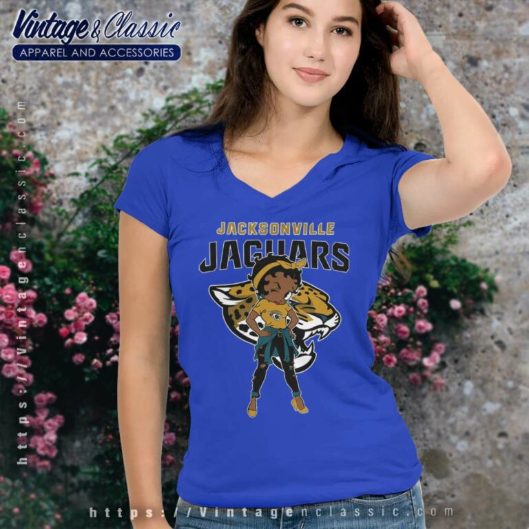 Jacksonville Jaguars Nfl Football Betty Boop V Neck TShirt Jacksonville Jaguars Nfl Football Betty Boop V Neck TShirt