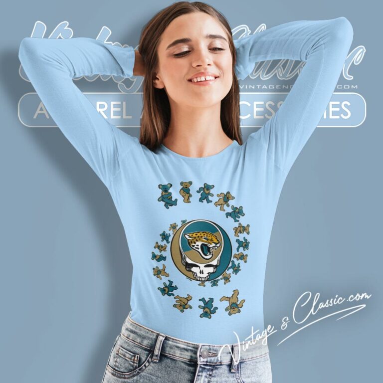 Jacksonville Jaguars Nfl Grateful Dancing Bears Long Sleeve Tee Jacksonville Jaguars Nfl Grateful Dancing Bears Long Sleeve Tee