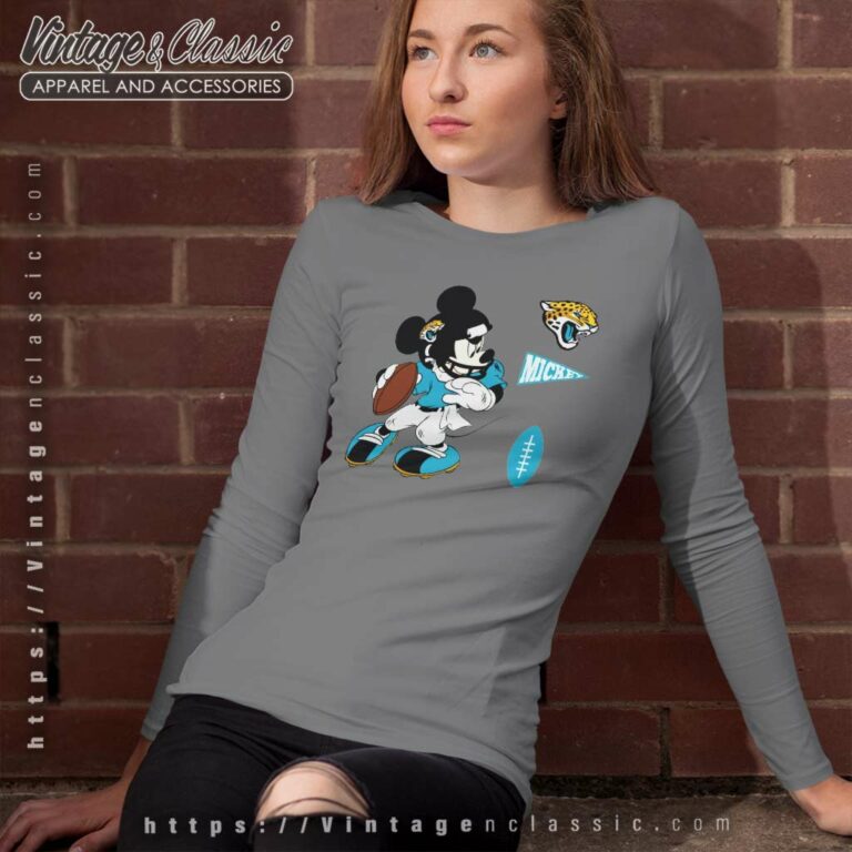 Jacksonville Jaguars Nfl Mickey Mouse Long Sleeve Tee Jacksonville Jaguars Nfl Mickey Mouse Long Sleeve Tee