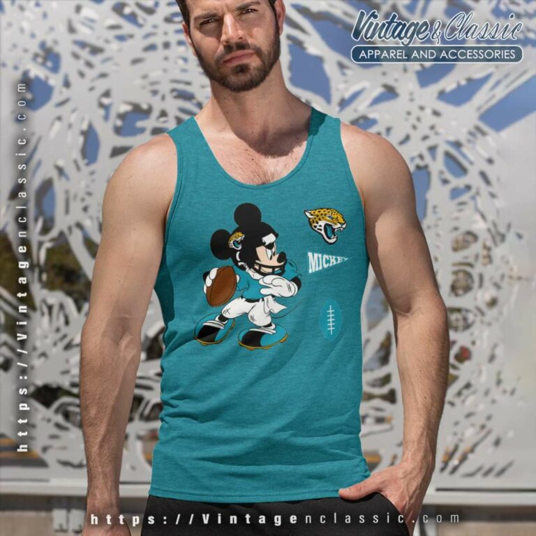 Jacksonville Jaguars Nfl Mickey Mouse Tank Top Racerback Jacksonville Jaguars Nfl Mickey Mouse Tank Top Racerback