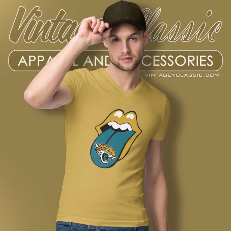 Jacksonville Jaguars Rolling Stones V Neck TShirt Jacksonville Jaguars Rolling Stones V Neck TShirt