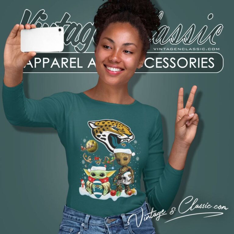 Jacksonville Jaguars Shirt Baby Yoda And Groot Santa Christmas Long Sleeve Tee Jacksonville Jaguars Shirt Baby Yoda And Groot Santa Christmas Long Sleeve Tee
