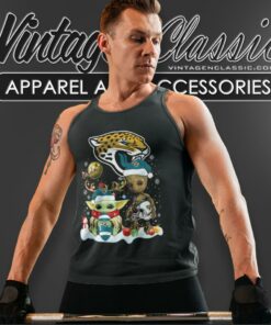 Jacksonville Jaguars Shirt Baby Yoda And Groot Santa Christmas Tank Top Racerback