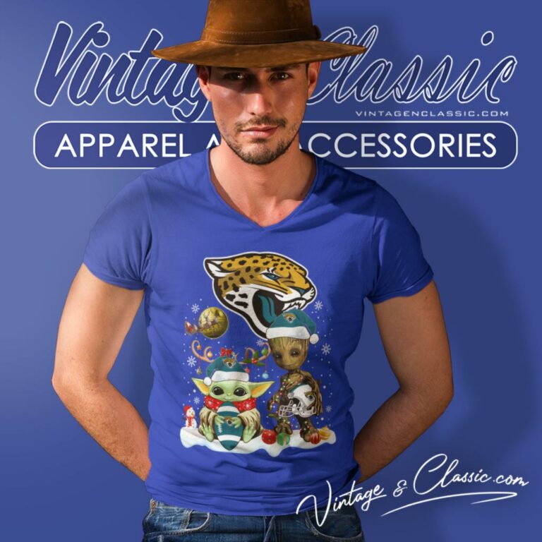 Jacksonville Jaguars Shirt Baby Yoda And Groot Santa Christmas V Neck TShirt Jacksonville Jaguars Shirt Baby Yoda And Groot Santa Christmas V Neck TShirt