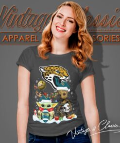 Jacksonville Jaguars Shirt Baby Yoda And Groot Santa Christmas Women T Shirt